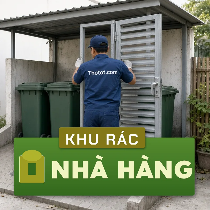 Làm khu tập kết rác nhà hàng