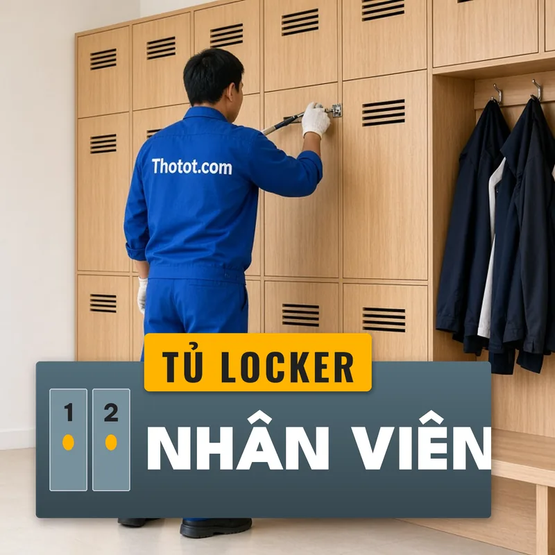 Đóng tủ locker khu nhân viên nhà hàng