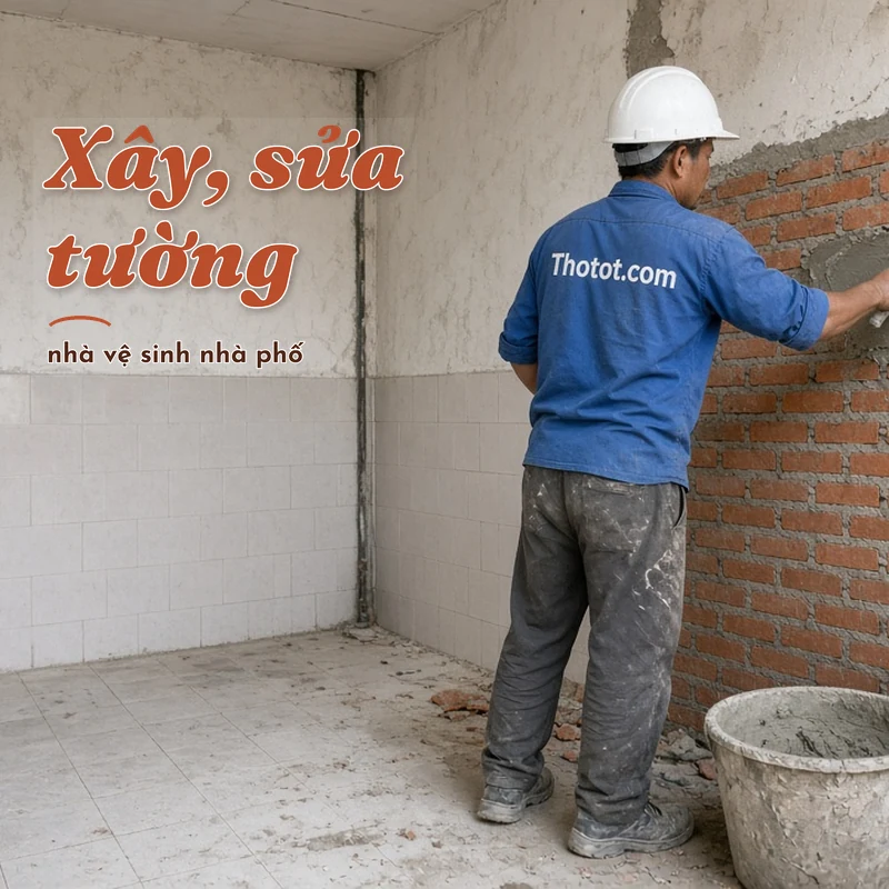 Xây, sửa tường nhà vệ sinh nhà phố