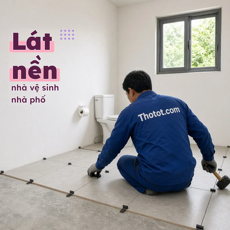 Lát nền nhà vệ sinh nhà phố