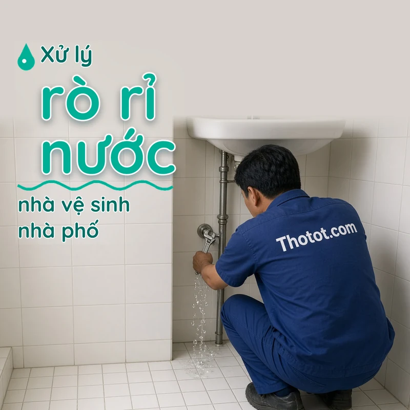 Xử lý rò rỉ nước nhà vệ sinh nhà phố