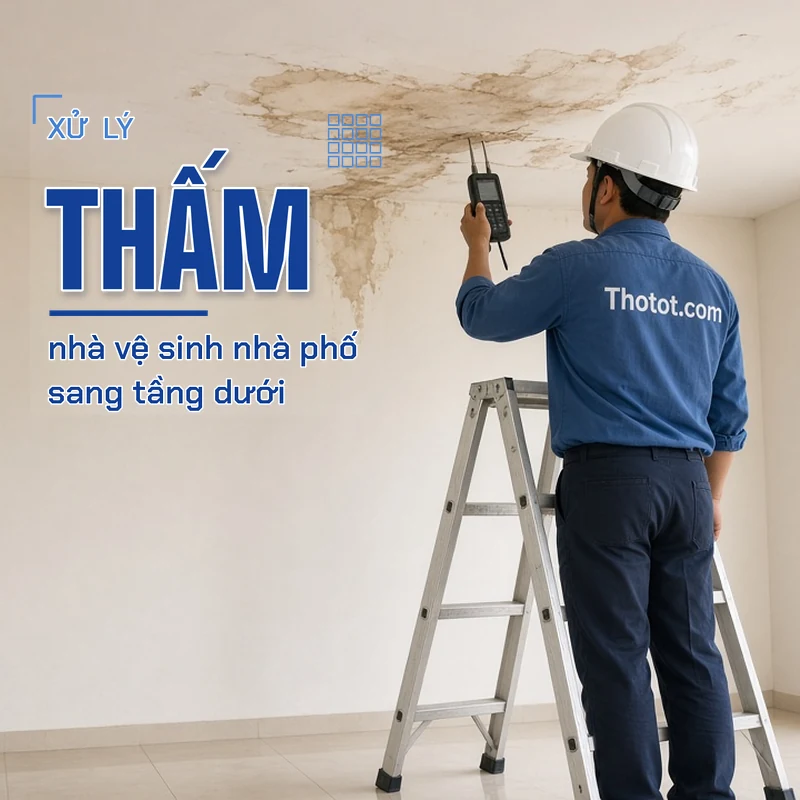 Xử lý nhà vệ sinh nhà phố thấm sang tầng dưới