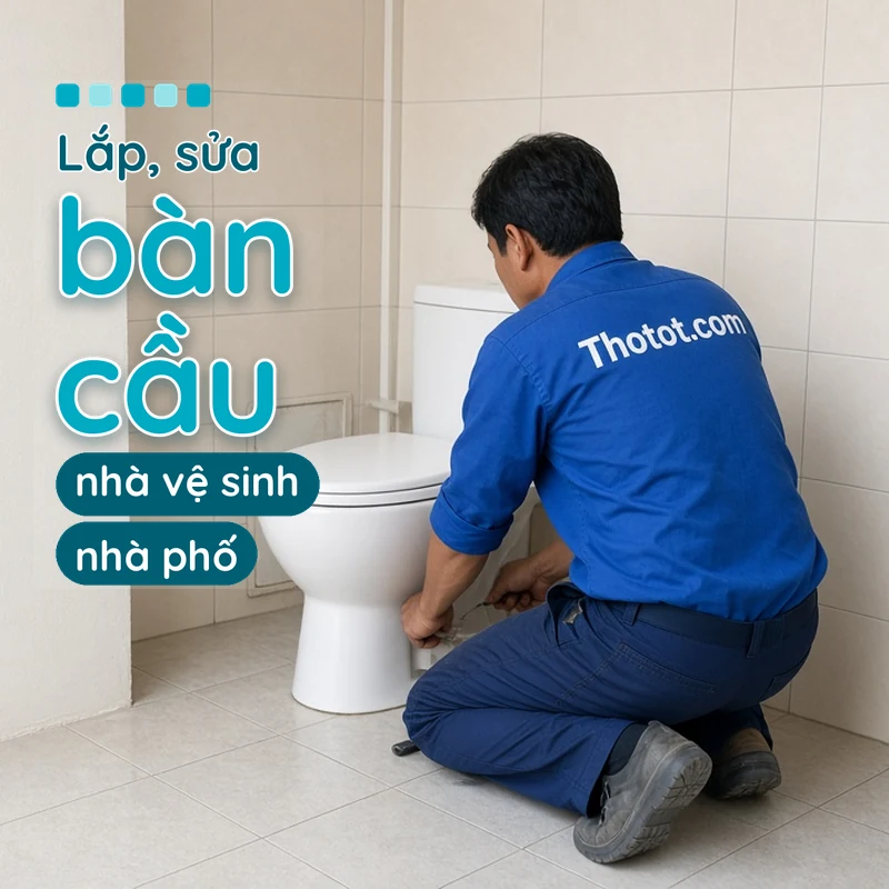 Lắp, sửa bàn cầu nhà vệ sinh nhà phố