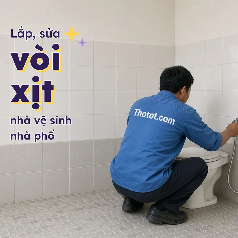 Lắp, sửa vòi xịt nhà vệ sinh nhà phố