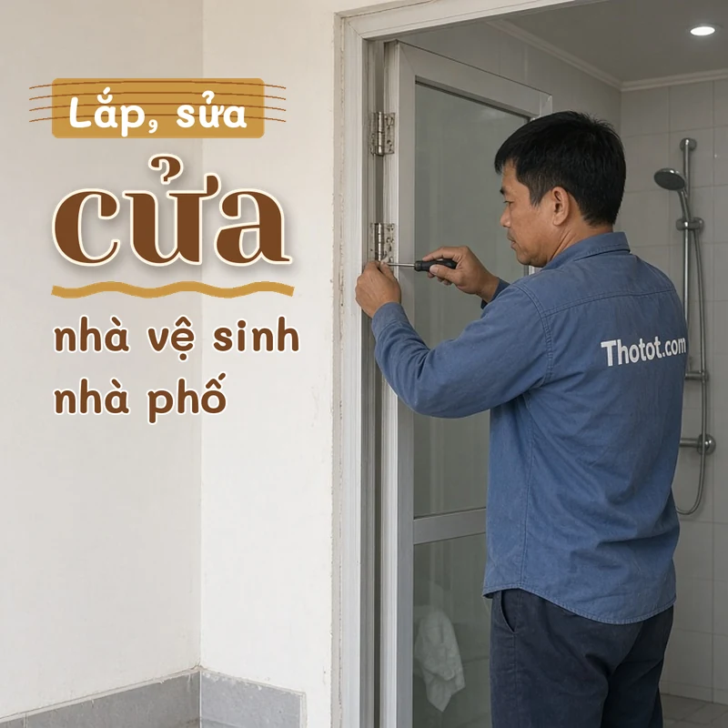 Lắp, sửa cửa nhà vệ sinh nhà phố