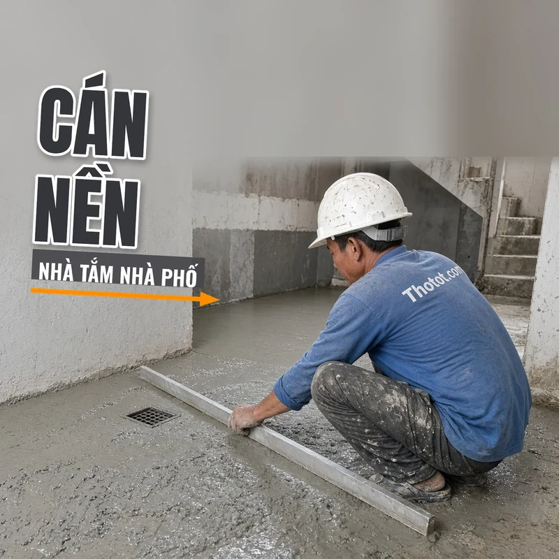 Cán nền nhà tắm nhà phố
