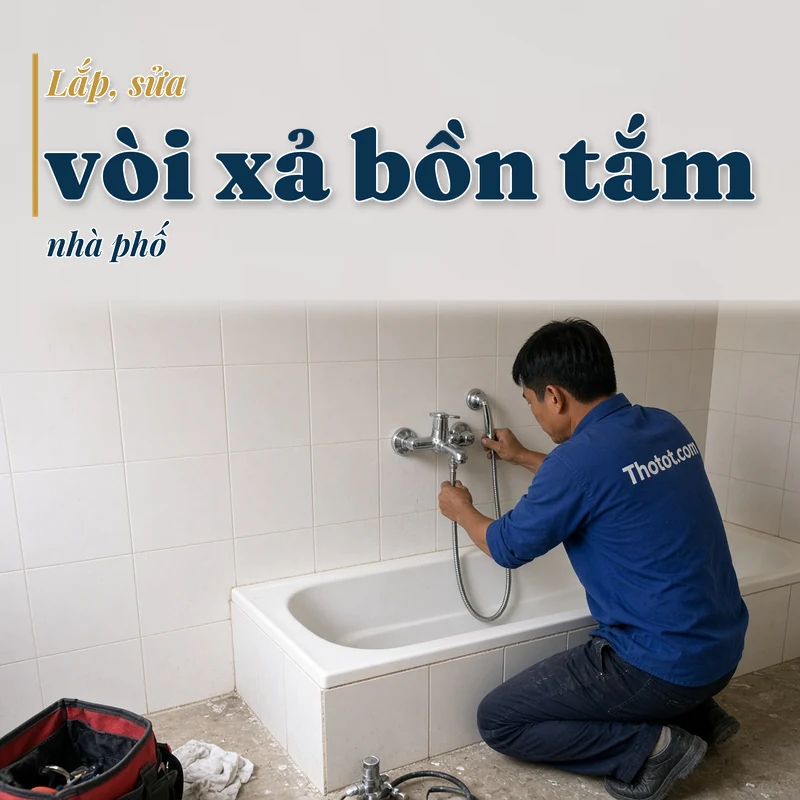Lắp, sửa vòi xả bồn tắm nhà phố
