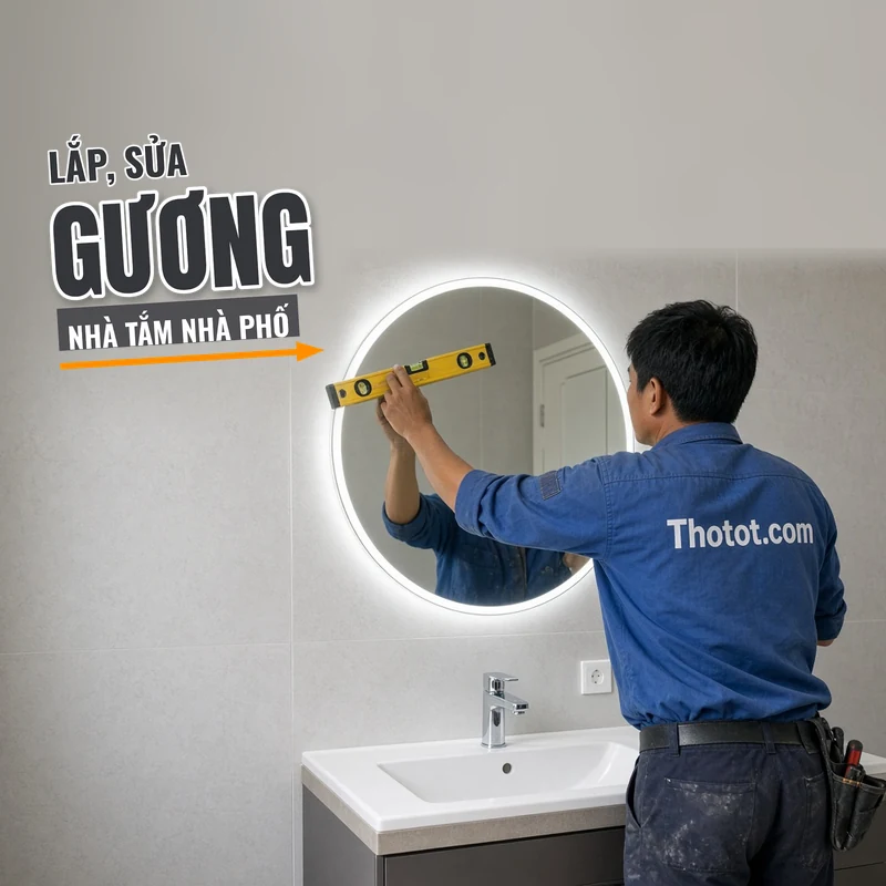 Lắp, sửa gương nhà tắm nhà phố