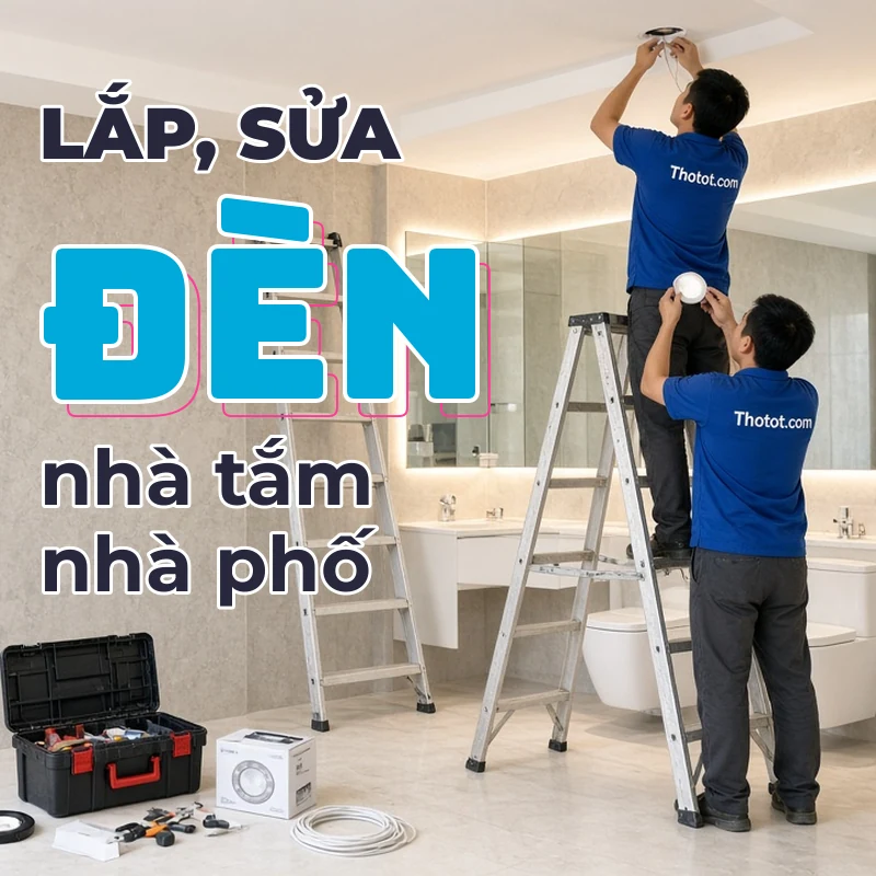 Lắp, sửa đèn nhà tắm nhà phố