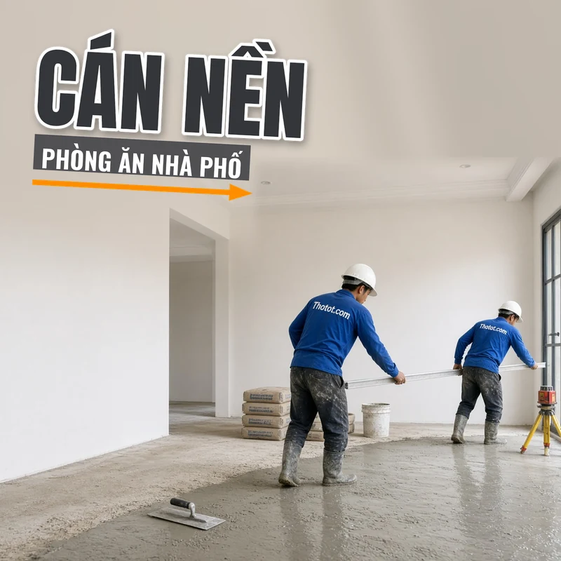 Cán nền phòng ăn nhà phố