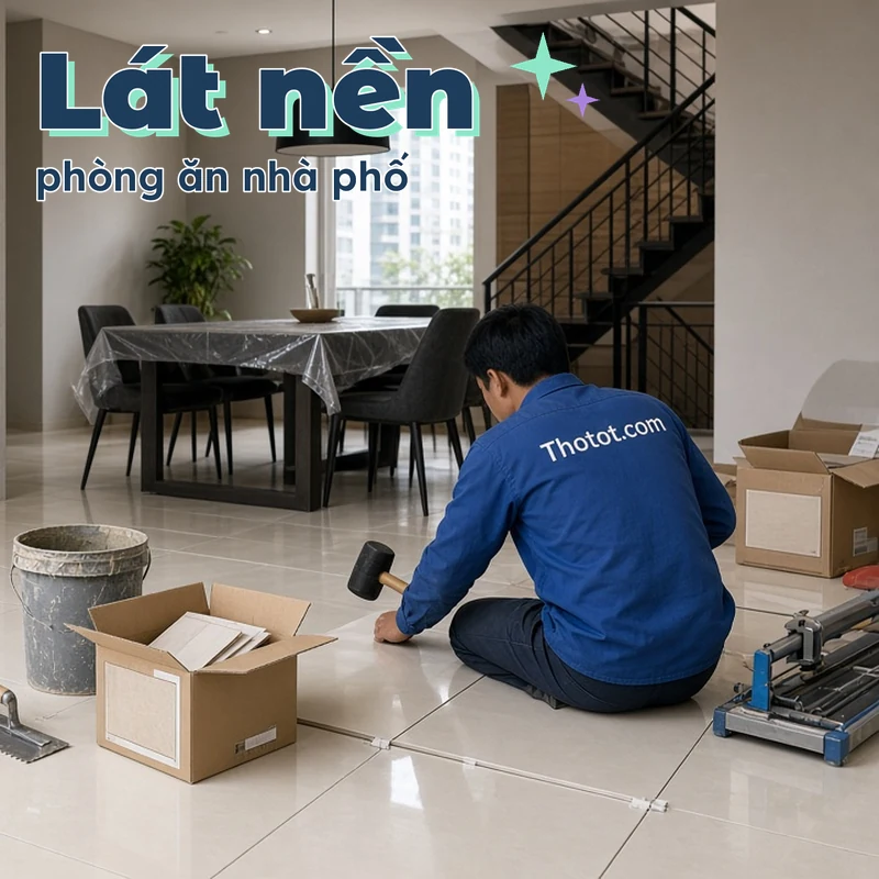 Lát nền phòng ăn nhà phố