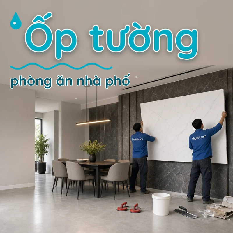 Ốp tường phòng ăn nhà phố