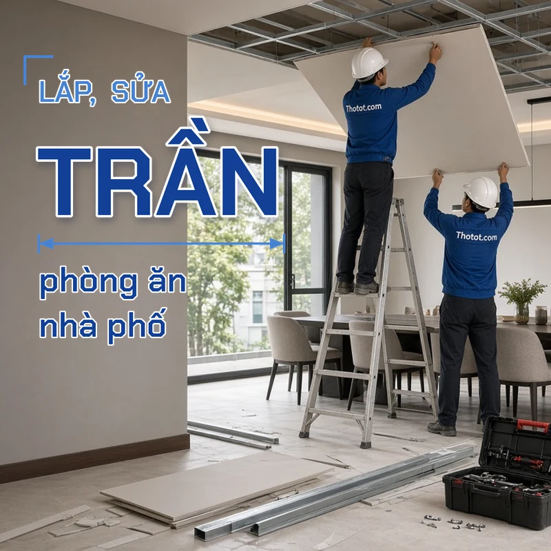 Lắp, sửa trần phòng ăn nhà phố