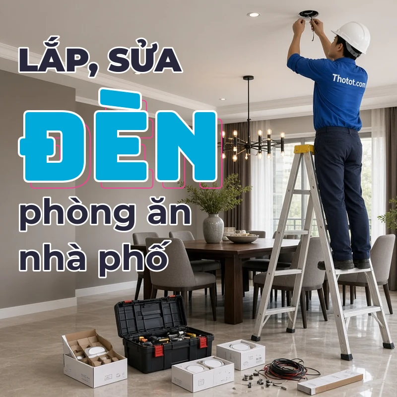 Lắp, sửa đèn phòng ăn nhà phố