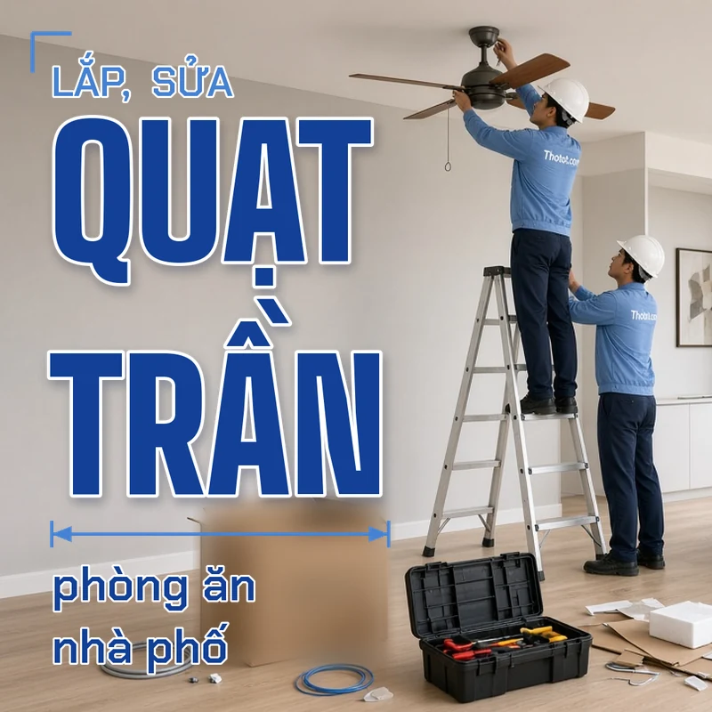 Lắp, sửa quạt trần phòng ăn nhà phố