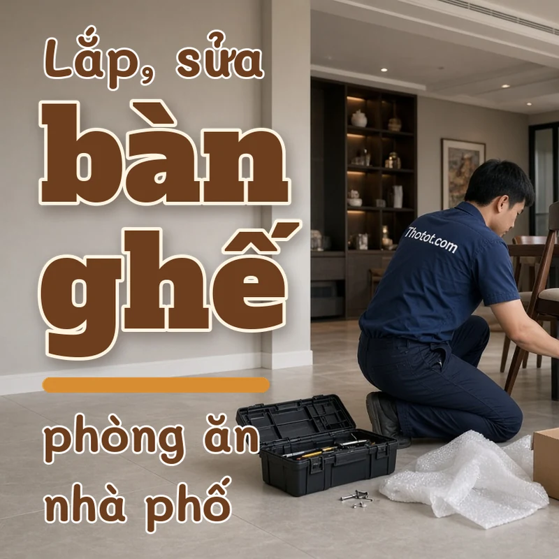 Lắp, sửa bàn ghế phòng ăn nhà phố