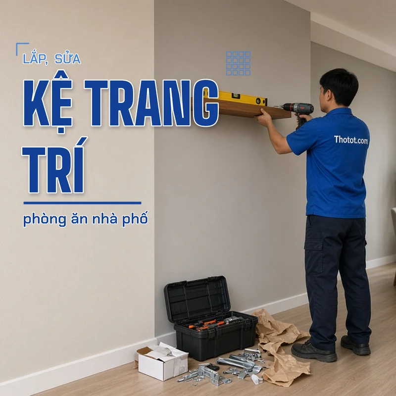 Lắp, sửa kệ trang trí phòng ăn nhà phố