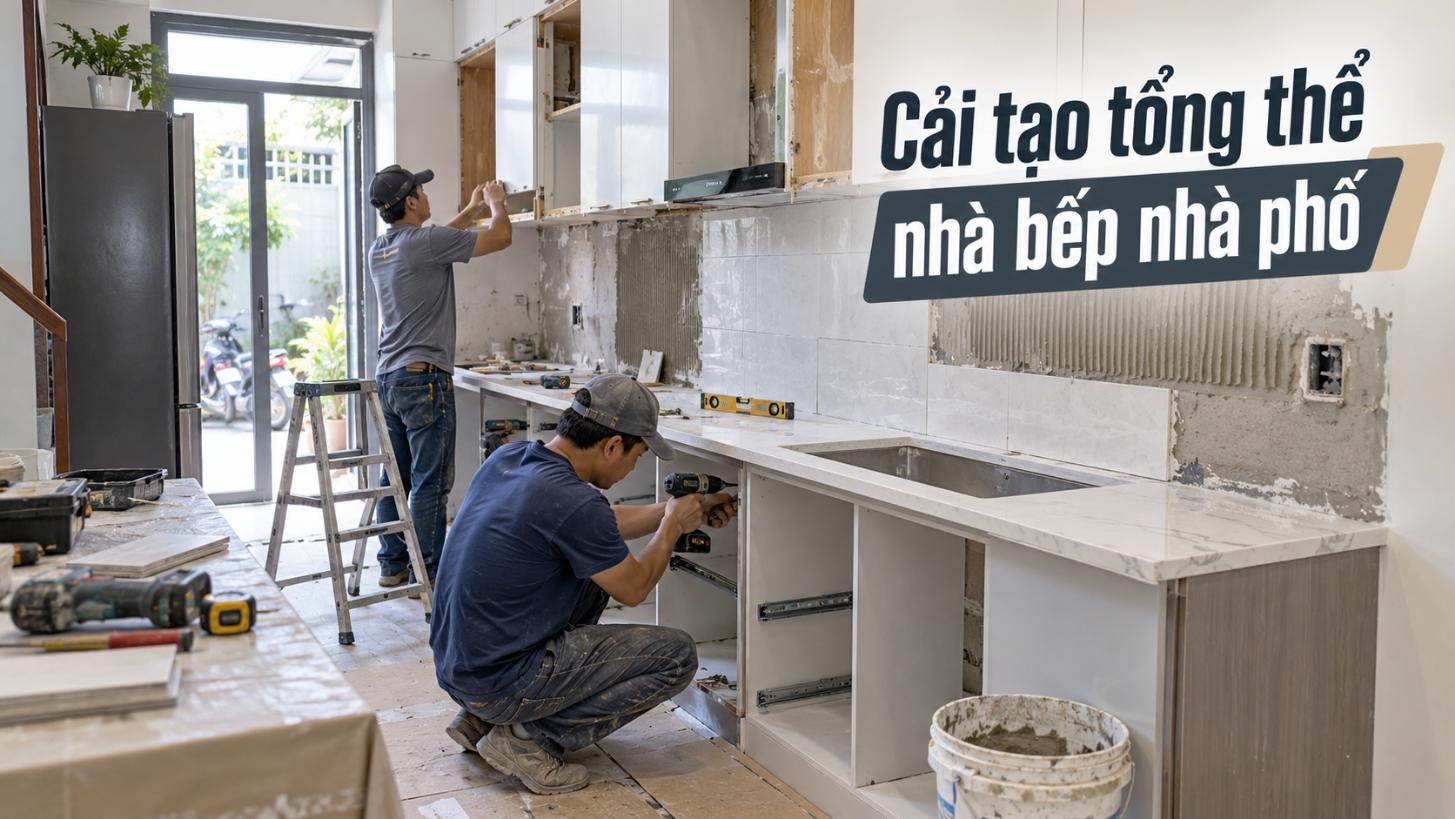 Cải tạo tổng thể nhà bếp nhà phố