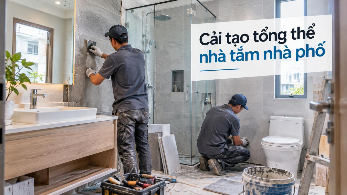 Cải tạo tổng thể nhà tắm nhà phố
