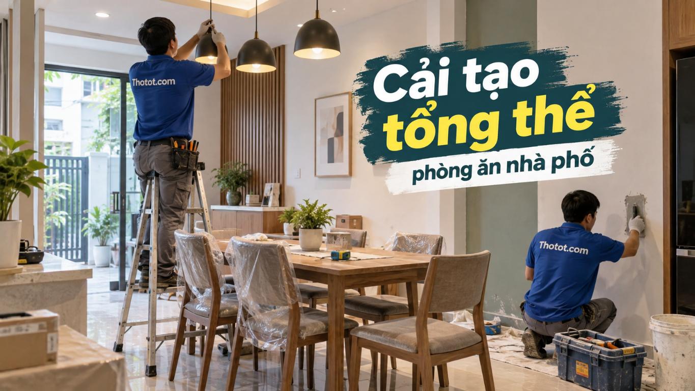Cải tạo tổng thể phòng ăn nhà phố