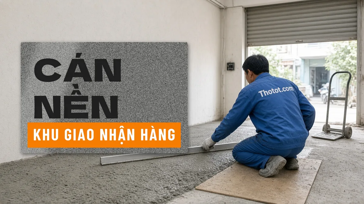 Cán nền khu giao nhận hàng cửa hàng