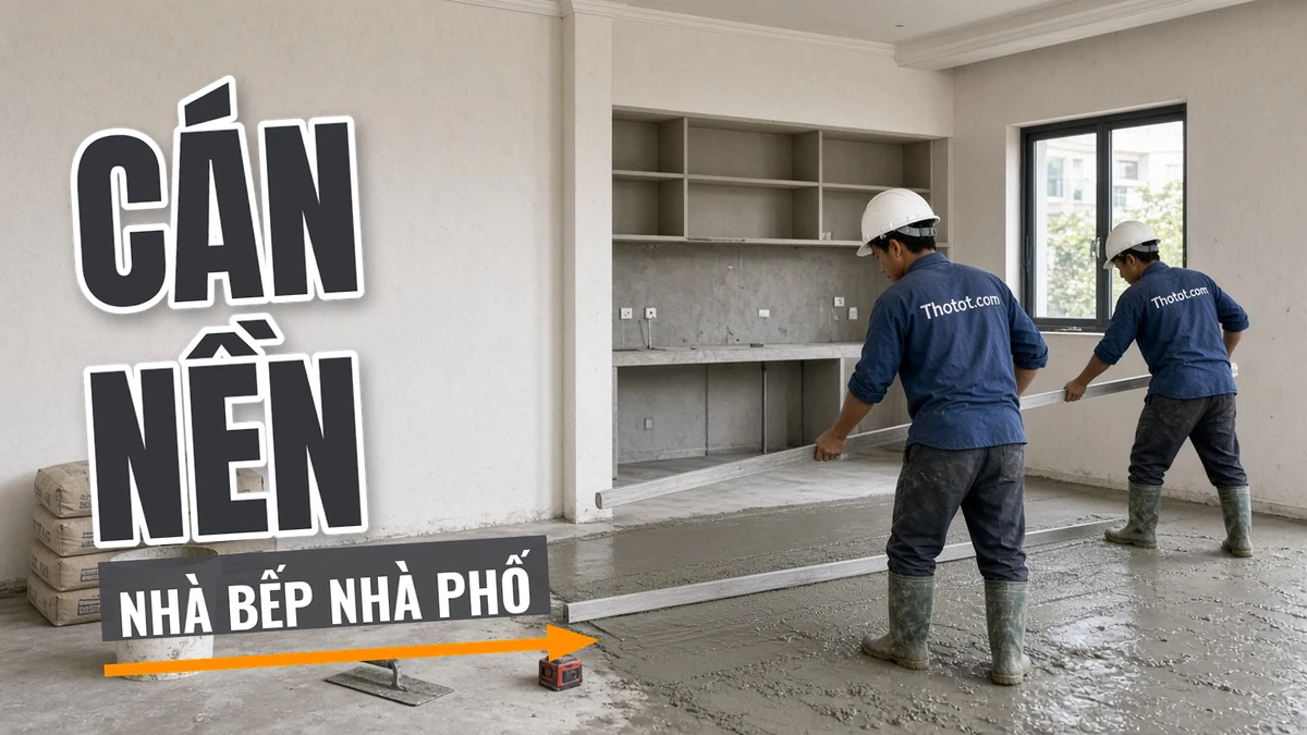 Cán nền nhà bếp nhà phố