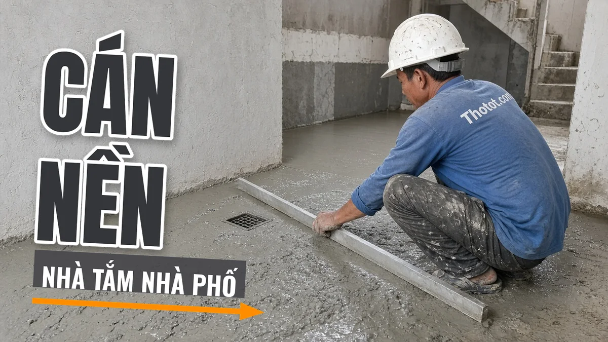 Cán nền nhà tắm nhà phố