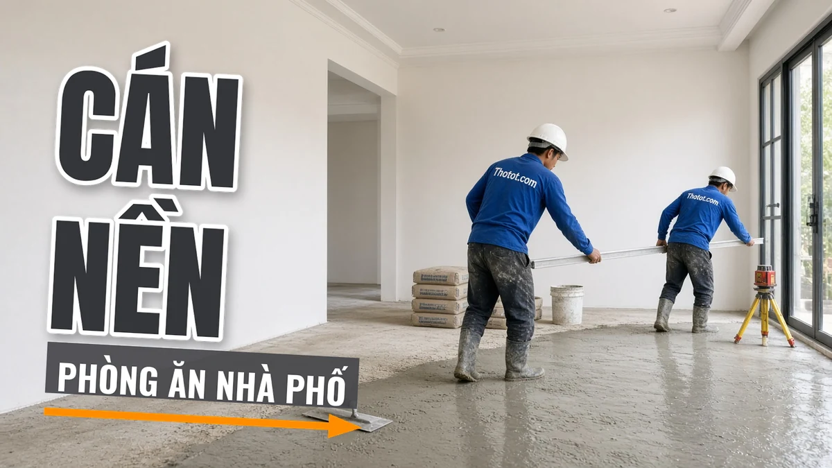 Cán nền phòng ăn nhà phố