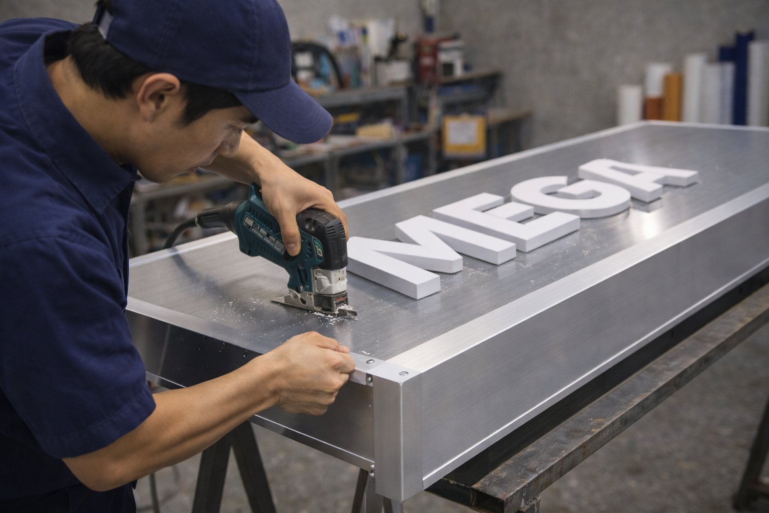 Cắt chữ nổi gắn mặt Alu sắc nét, thẩm mỹ cao