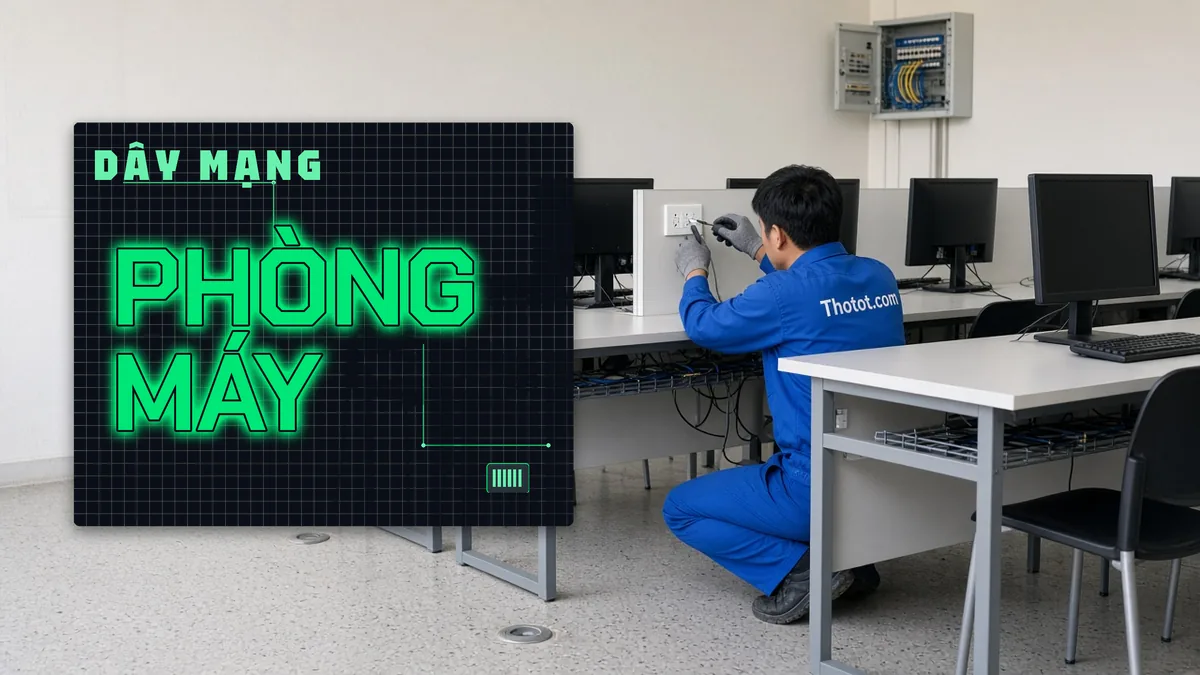 Đi dây mạng, ổ cắm phòng máy tính trường học