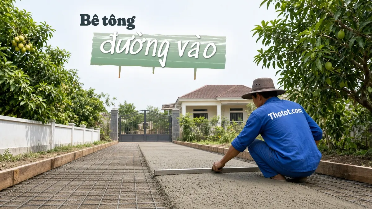 Đổ bê tông đường vào nhà vườn