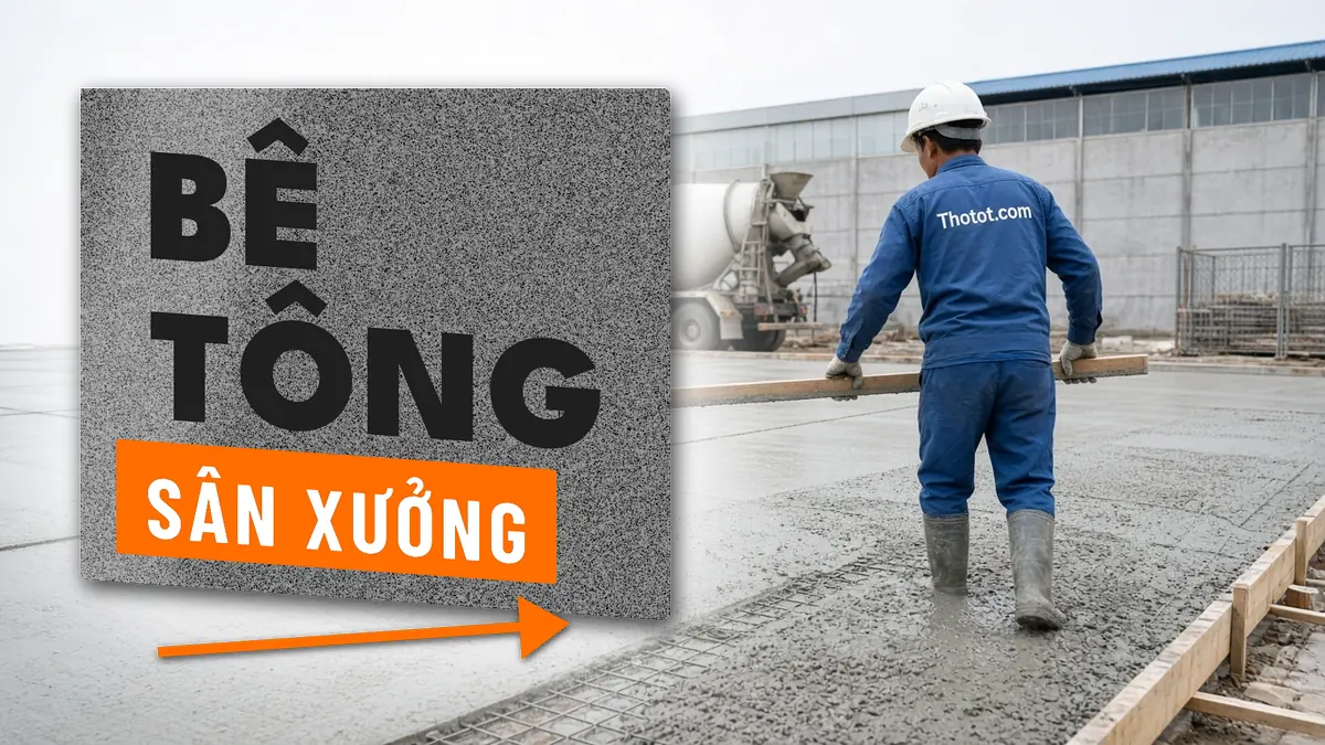 Đổ bê tông, sửa nền sân xưởng