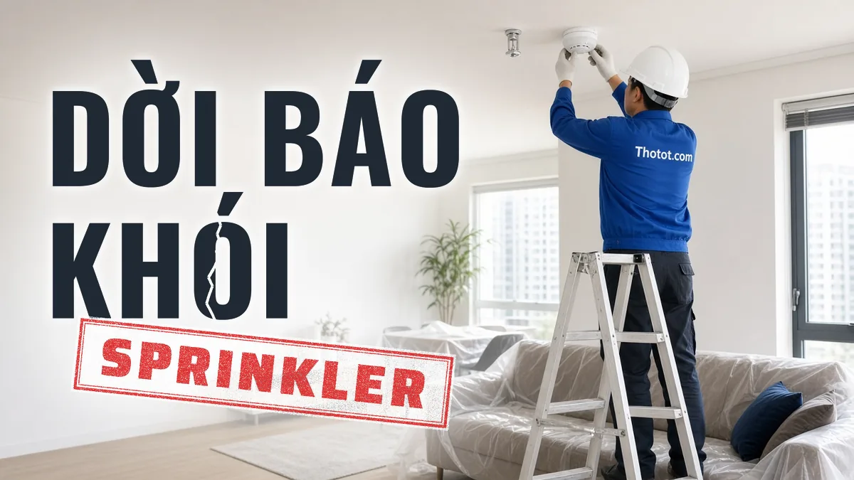 Dời, bổ sung đầu báo khói, sprinkler căn hộ chung cư