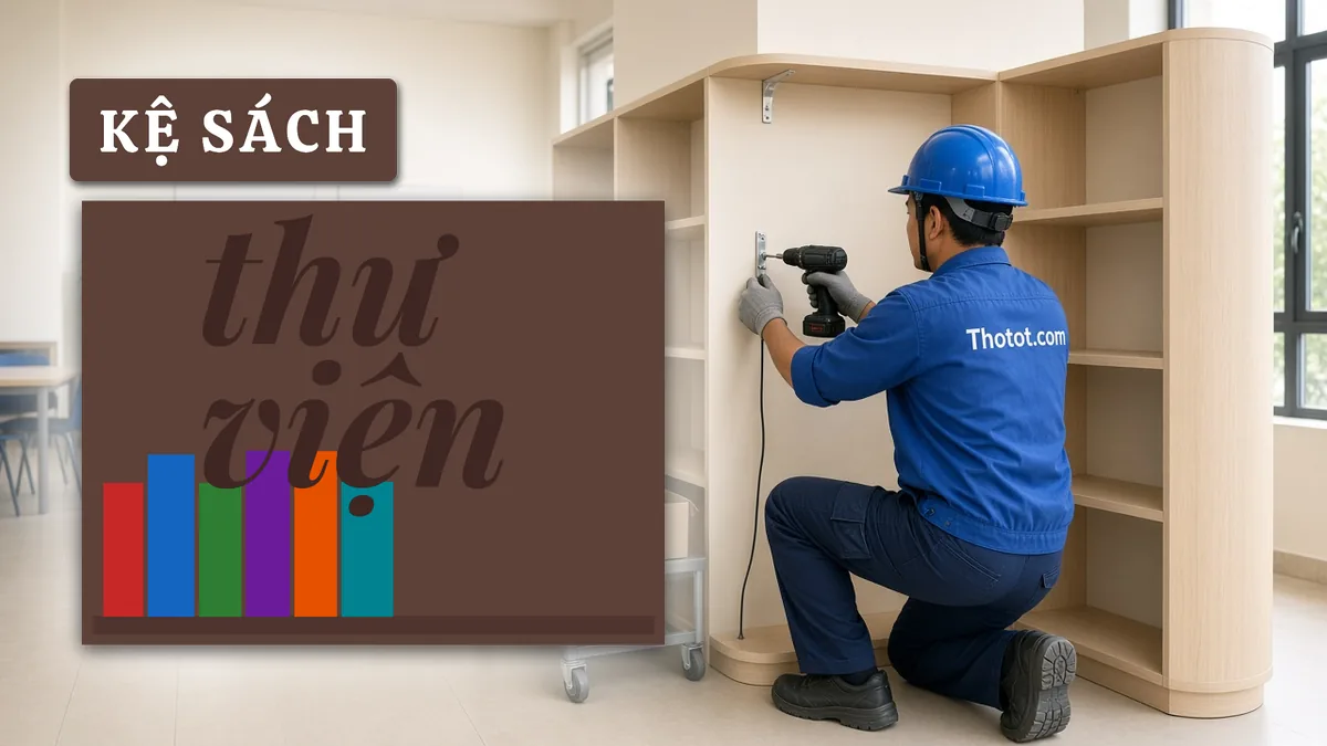 Đóng kệ sách thư viện trường học
