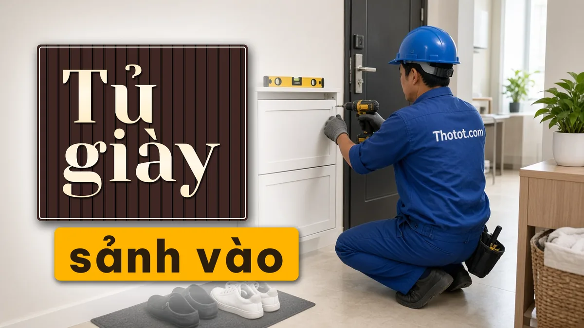 Đóng tủ giày sảnh vào căn hộ chung cư