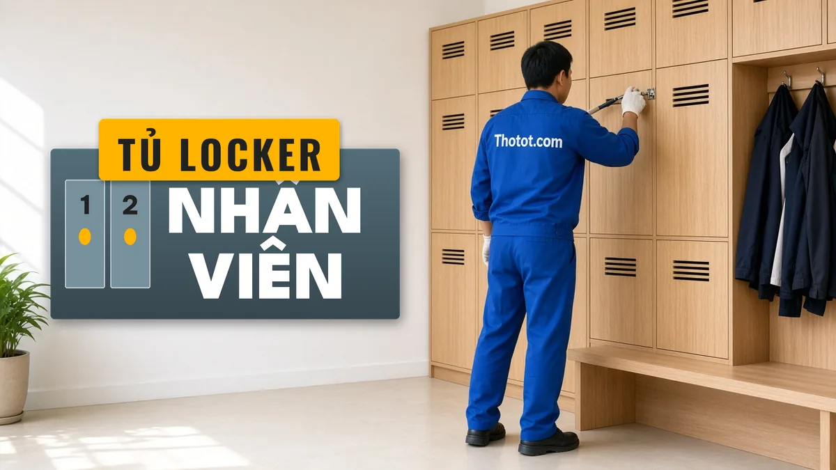 Đóng tủ locker khu nhân viên nhà hàng