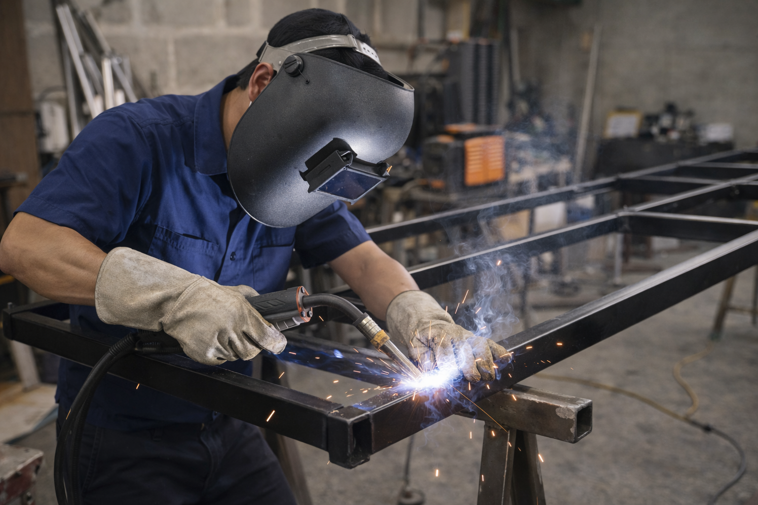 Gia công khung sắt bảng hiệu chắc chắn, đúng kỹ thuật