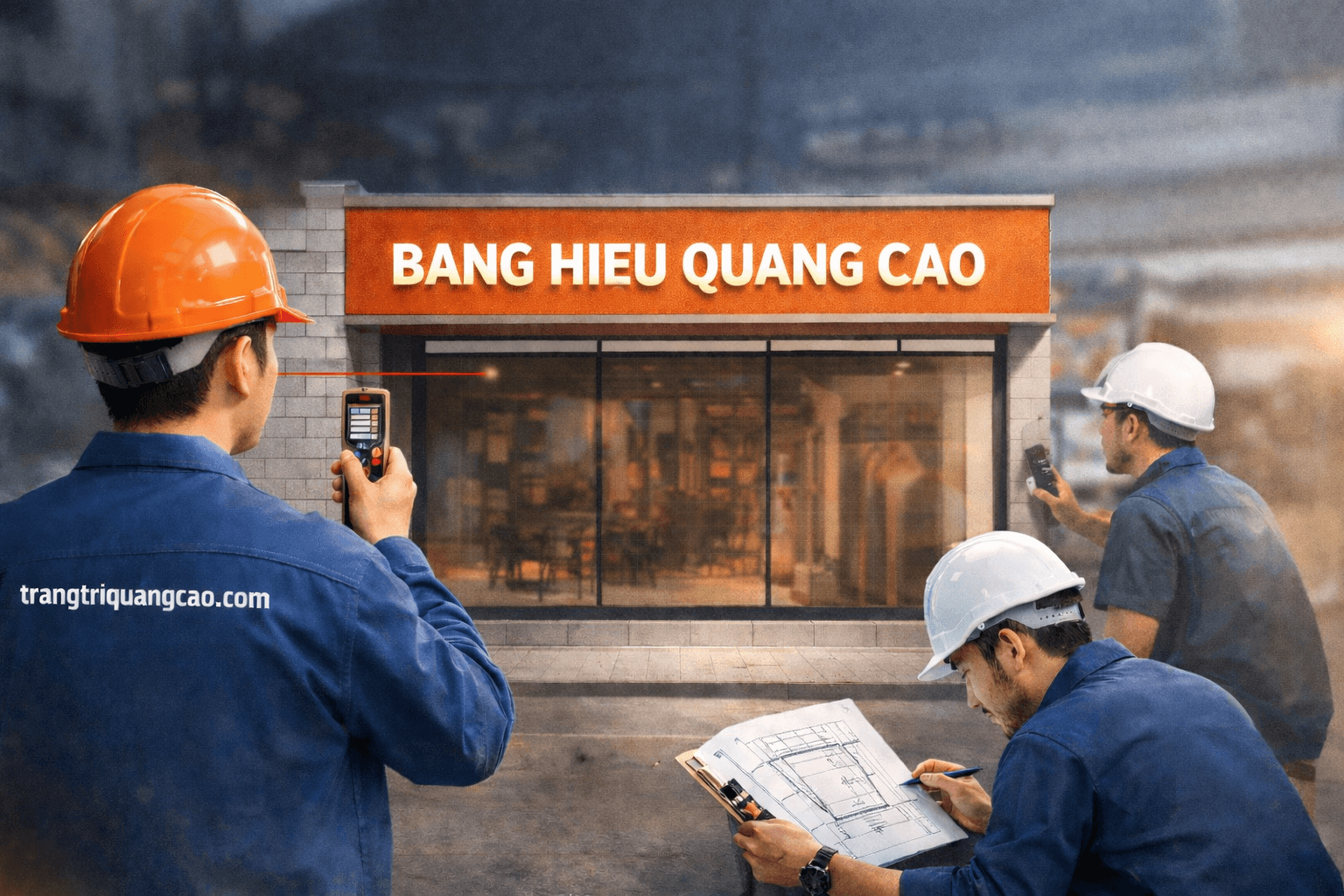 Khảo sát thi công mặt tiền quảng cáo