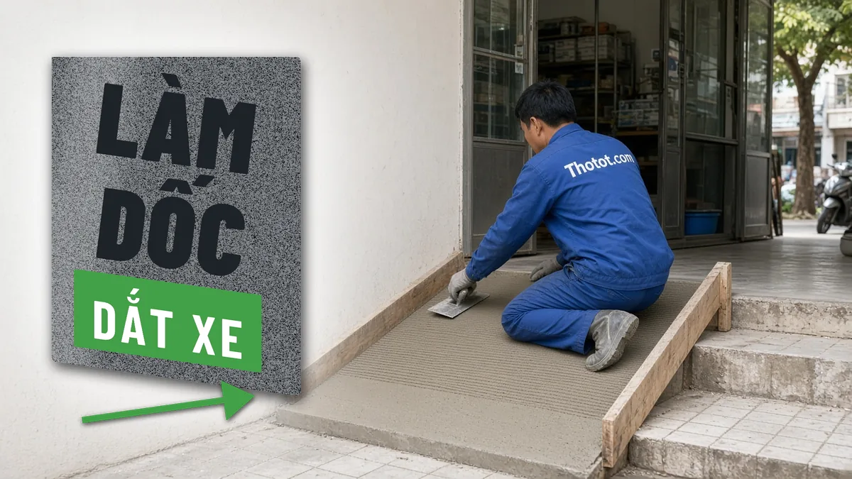 Làm dốc dắt xe lối vào cửa hàng