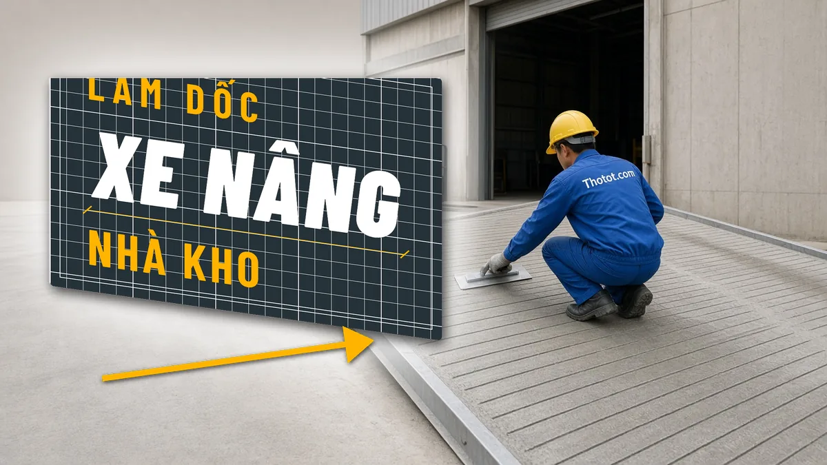 Làm dốc xe nâng nhà kho