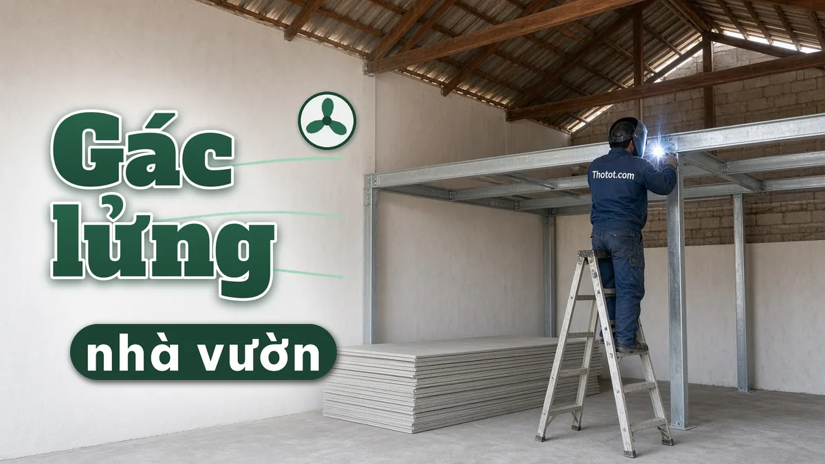 Làm gác lửng dưới mái nhà vườn