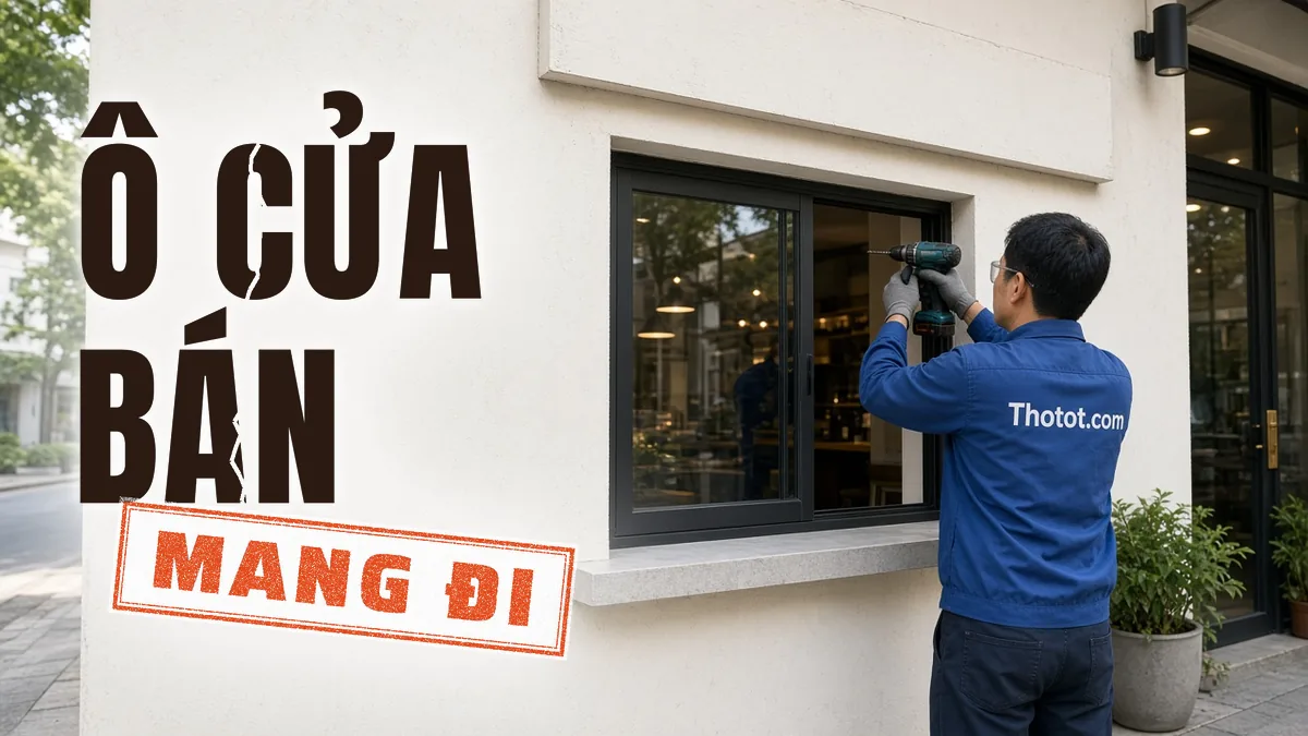 Làm ô cửa bán mang đi quán café