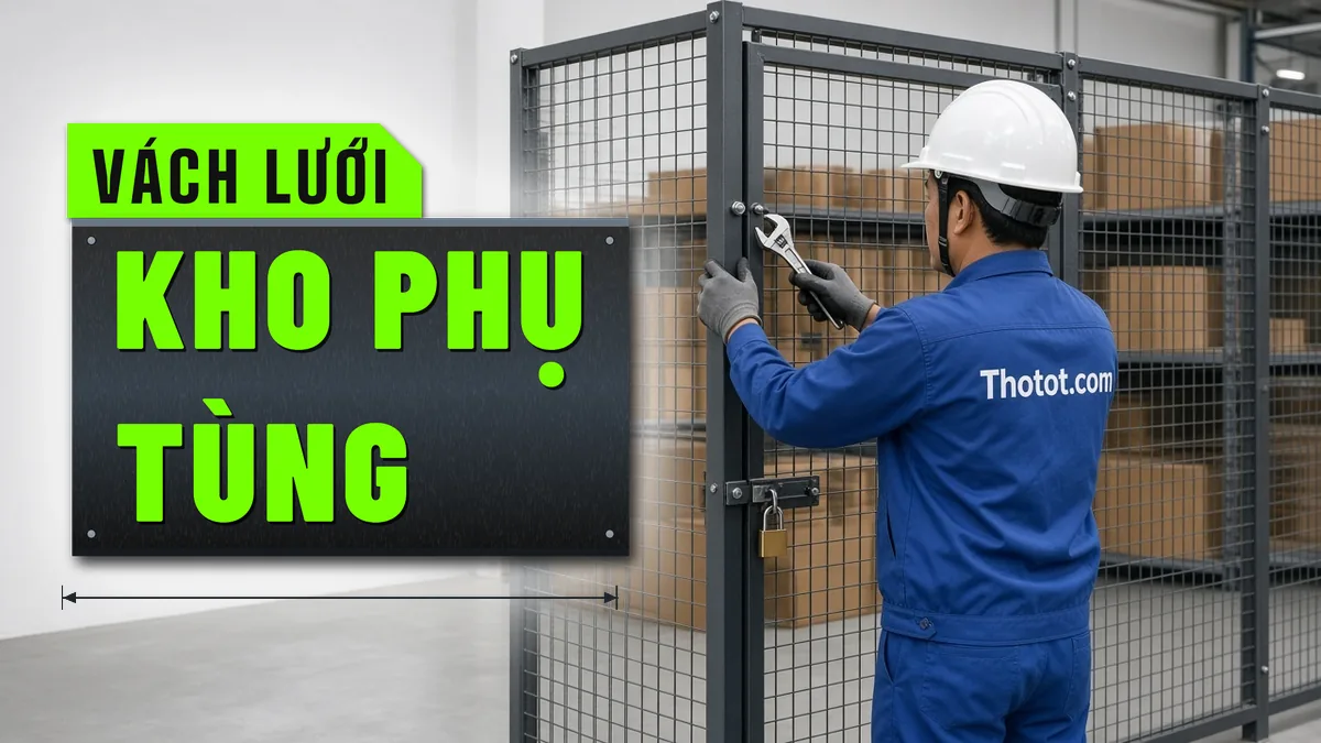 Làm vách lưới, cửa lưới kho phụ tùng nhà xưởng
