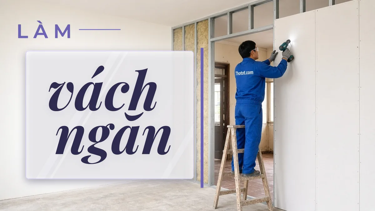 Làm vách ngăn chia phòng ngủ nhà cấp 4
