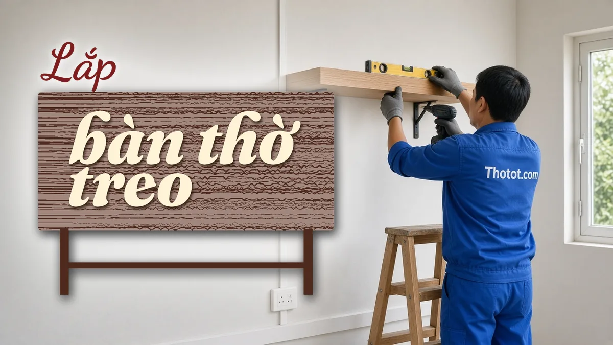 Lắp bàn thờ treo phòng thờ nhà cấp 4