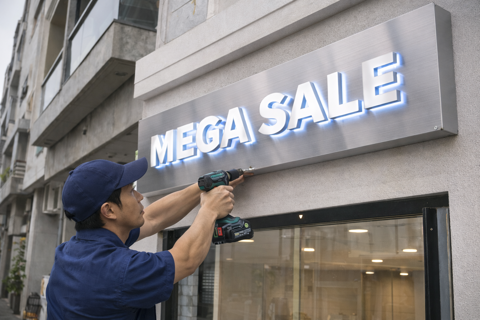 Lắp đặt bảng hiệu Alu mặt tiền bền đẹp, chuyên nghiệp