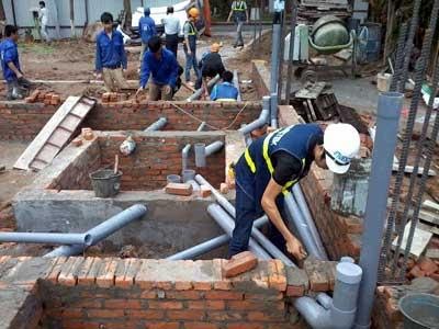 Lắp đặt hệ thống cấp thoát nước nhà phố mới xây