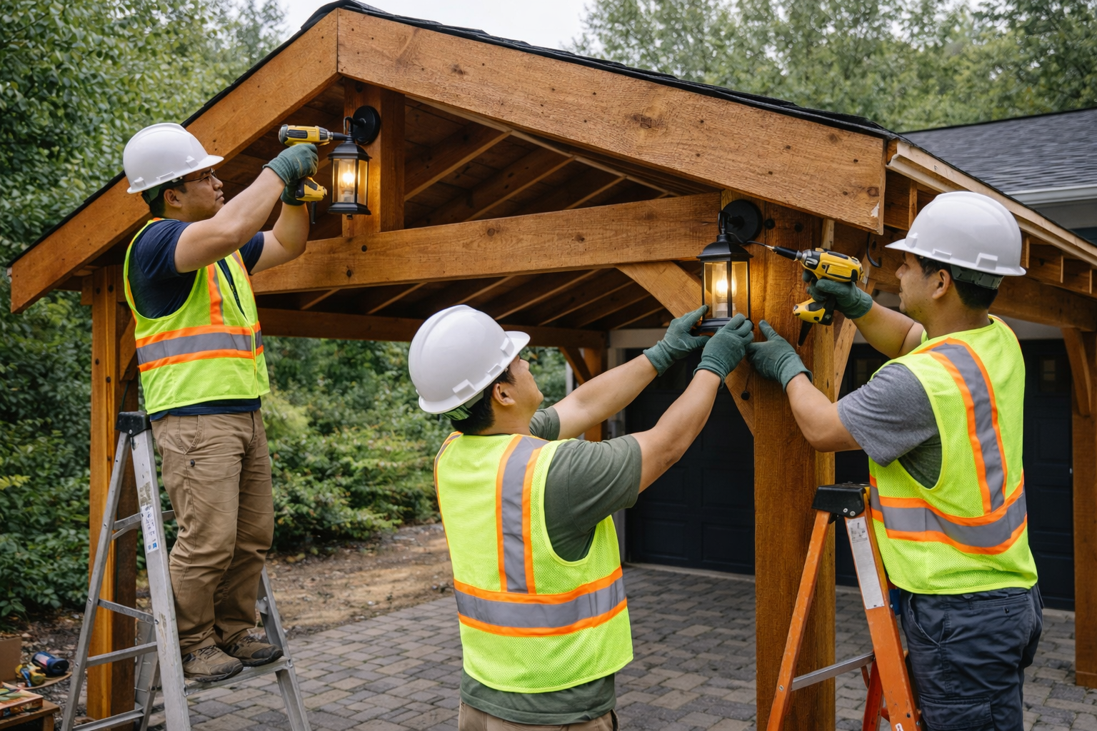 Lắp đặt hệ thống chiếu sáng khu để xe