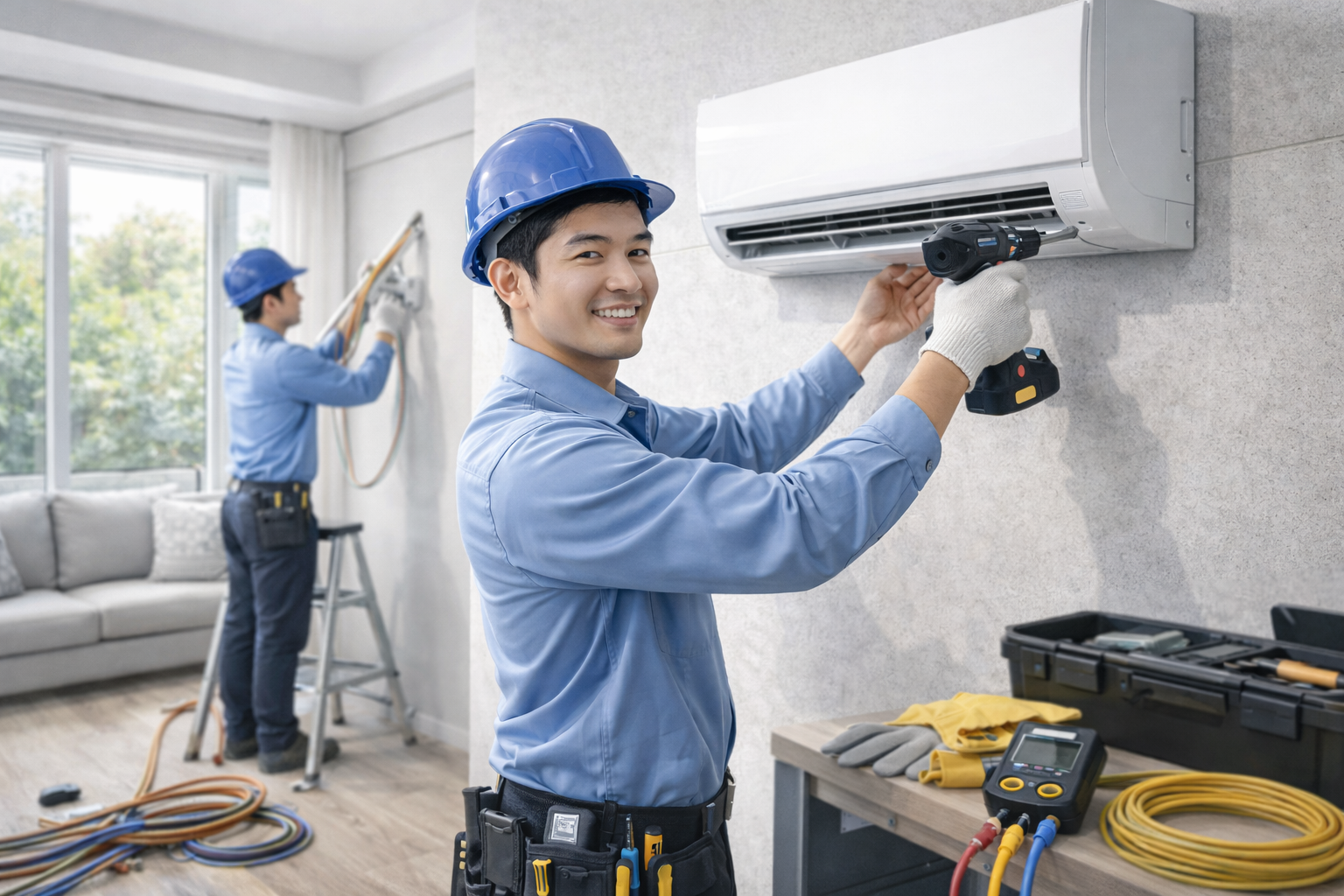 Lắp Đặt Máy Lạnh Treo Tường | Thi Công Đúng Kỹ Thuật