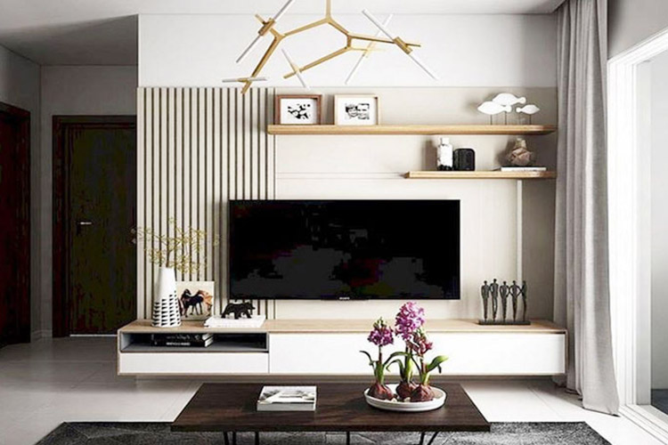 Lắp kệ tivi phòng khách căn hộ